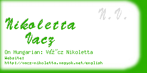 nikoletta vacz business card